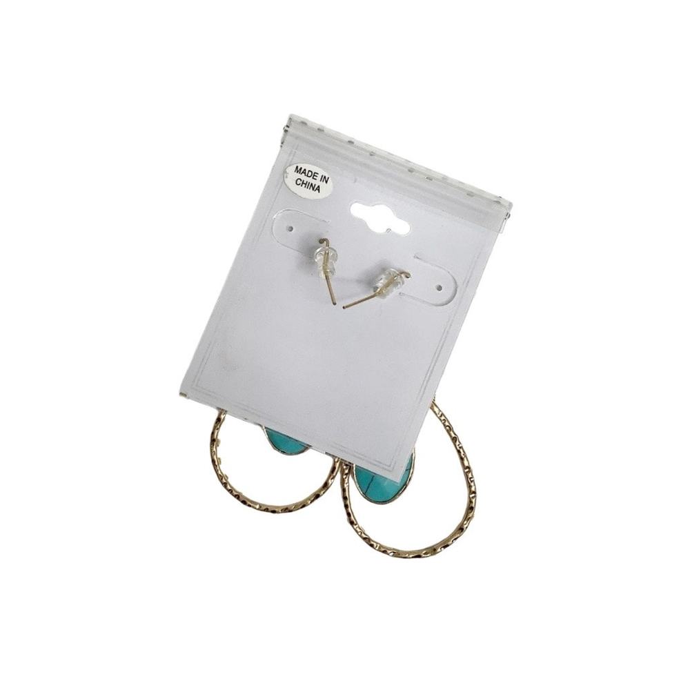 Stephan & Co. Gold Turquoise Teardrop Earrings New - Picture 3 of 4